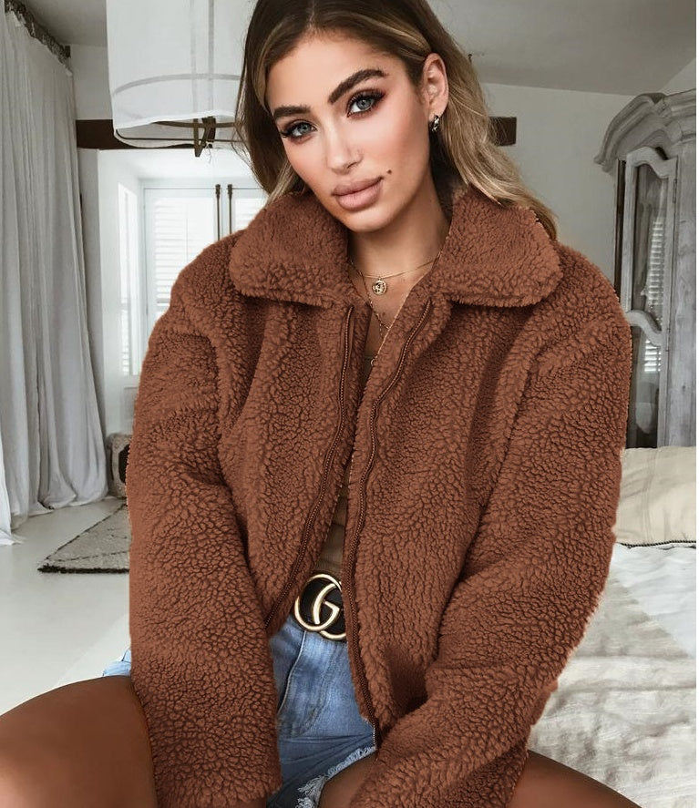 Veste à revers en velours Plus