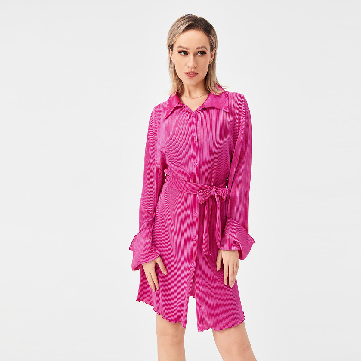 Damen Wickelkleid mit Falten