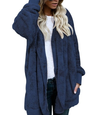 Manteau en peluche pour femme