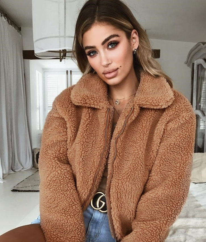 Veste à revers en velours Plus