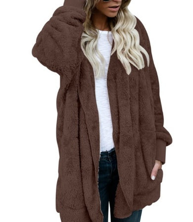 Manteau en peluche pour femme