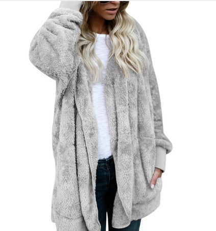 Manteau en peluche pour femme
