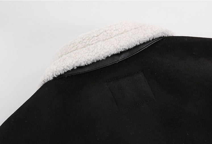 Veste en laine d'agneau décontractée à fermeture éclair pour homme