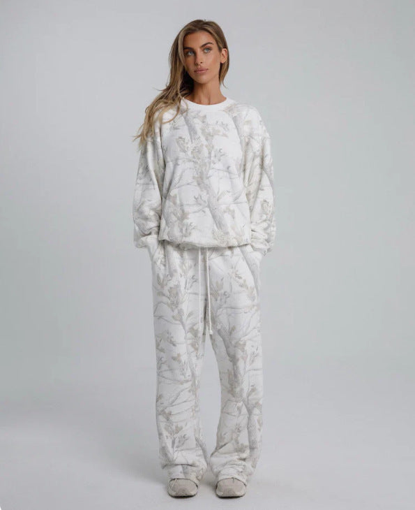 **Damen Zweiteiler Herbst/Winter: Camouflage Hoodie & Sweatshirt**