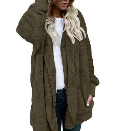 Manteau en peluche pour femme