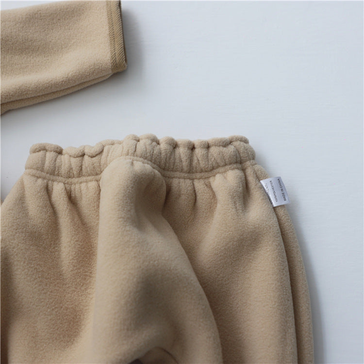 Babykleidung mit Fellfutter, Babyanzug, Kapuzenjacke, Mantel, Lange Hosen, 2-teilig