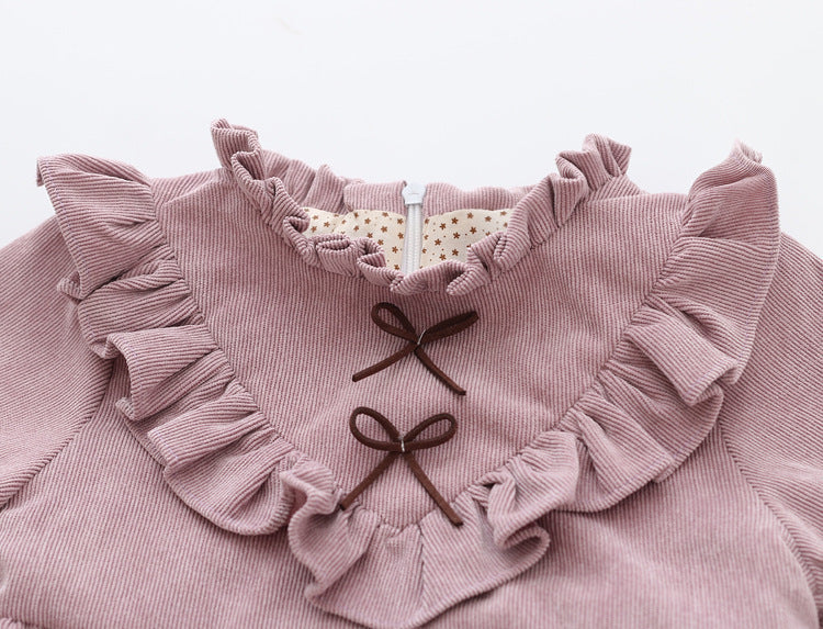 Cord-Kleid für Babys – mit Falten