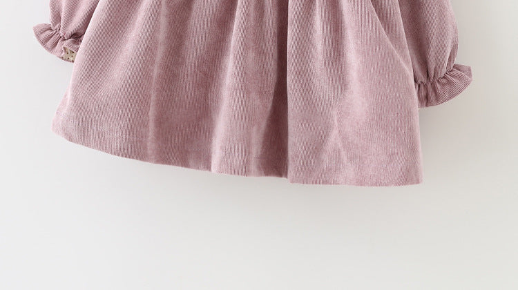 Cord-Kleid für Babys – mit Falten
