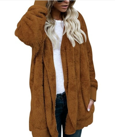 Manteau en peluche pour femme