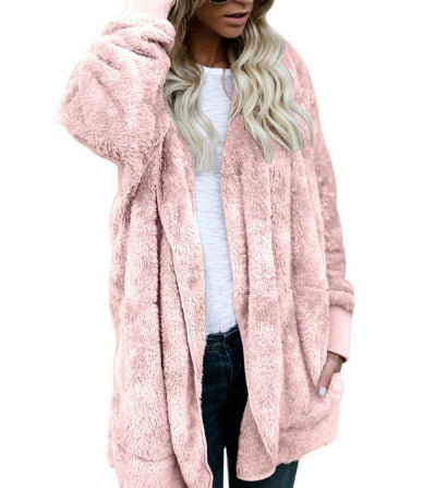 Manteau en peluche pour femme