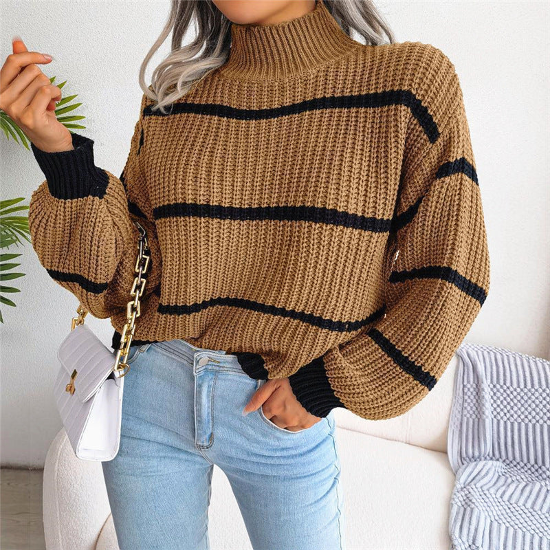 Strickpullover mit Rollkragen