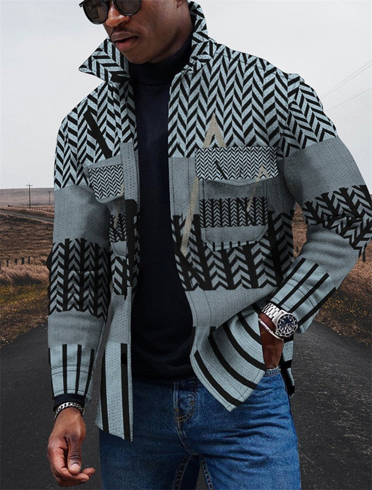 **Veste à revers 3D moderne pour hommes**