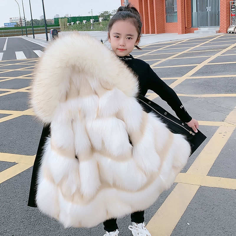 **Kinder Partyjacke : Abnehmbare Kunstpelz-Fütterung,**
