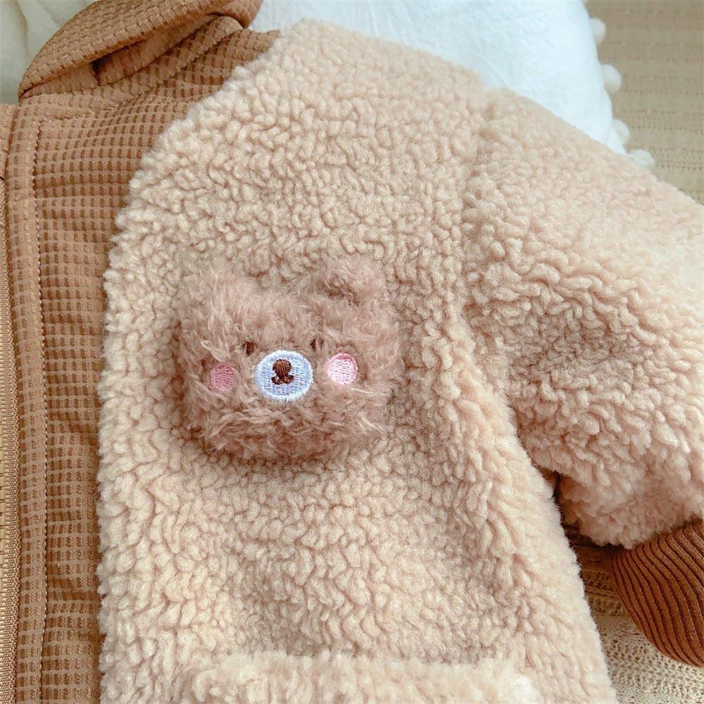 **Veste d'hiver pour enfants : Süßer Bär, Veste en laine Plus-Velours**
