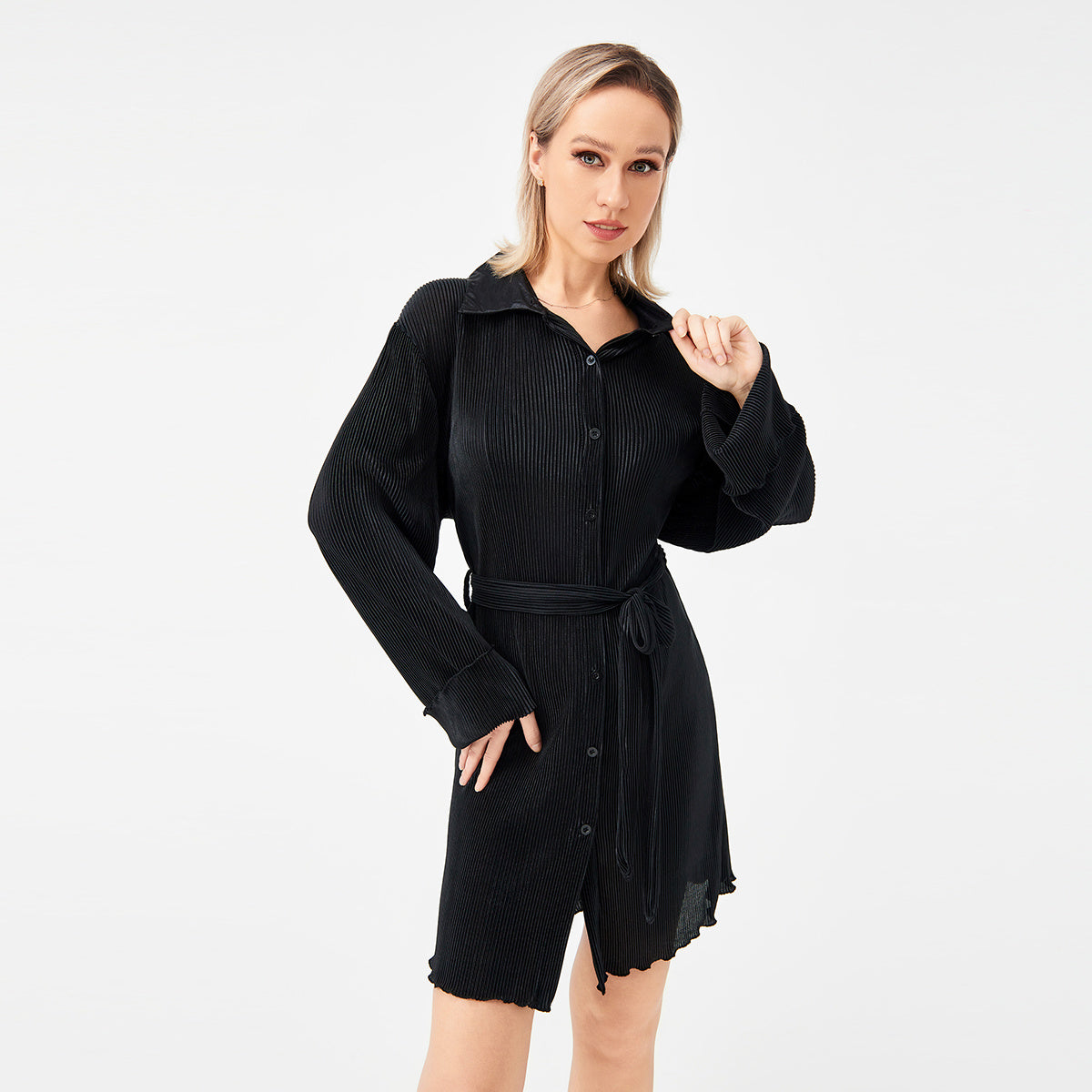 Damen Wickelkleid mit Falten