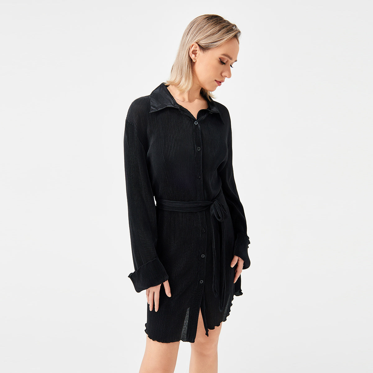 Damen Wickelkleid mit Falten