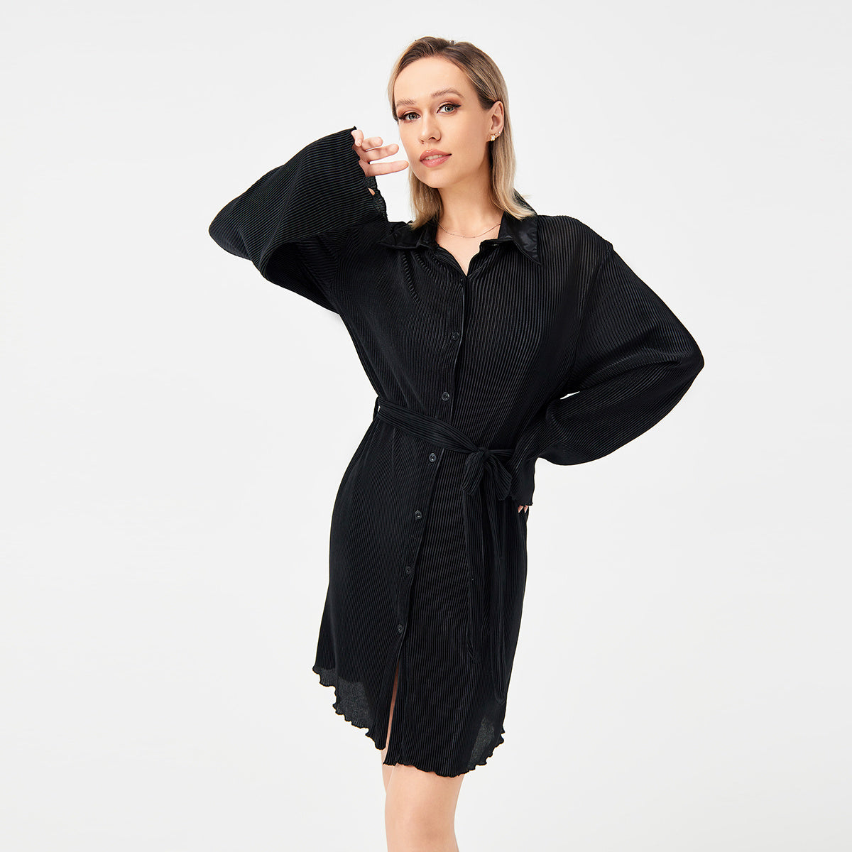 Damen Wickelkleid mit Falten