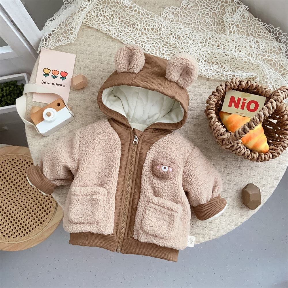 **Veste d'hiver pour enfants : Süßer Bär, Veste en laine Plus-Velours**