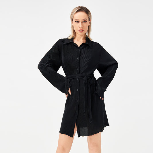 Robe portefeuille et plissée chic pour femme 