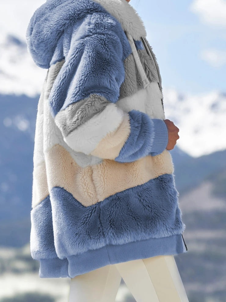 Sweat à capuche confortable à blocs de couleurs pour femme