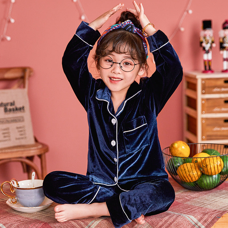 Mädchen Pyjama-Set aus Baumwolle – Einfarbig