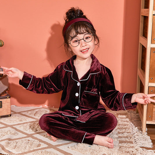 Mädchen Pyjama-Set aus Baumwolle – Einfarbig