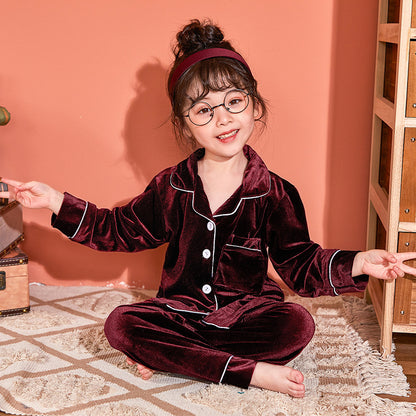 Mädchen Pyjama-Set aus Baumwolle – Einfarbig