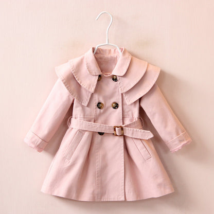 Girls' cotton trench coat