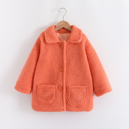 **Kinder Dicke Lammfell-Warmjacke**