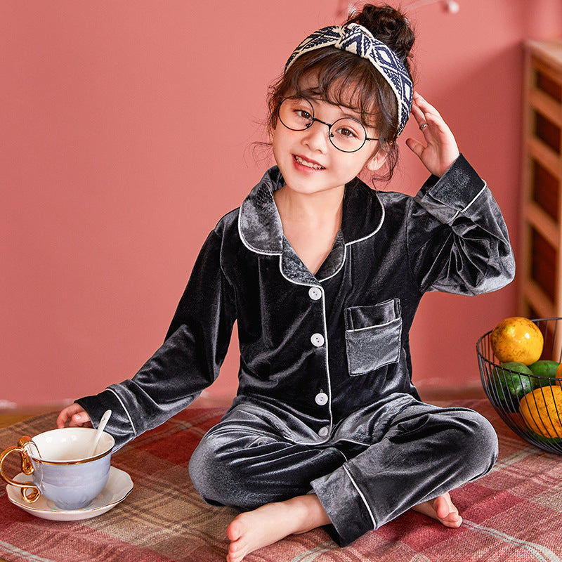 Mädchen Pyjama-Set aus Baumwolle – Einfarbig