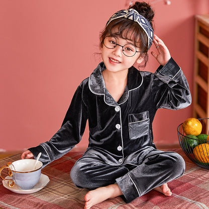 Mädchen Pyjama-Set aus Baumwolle – Einfarbig