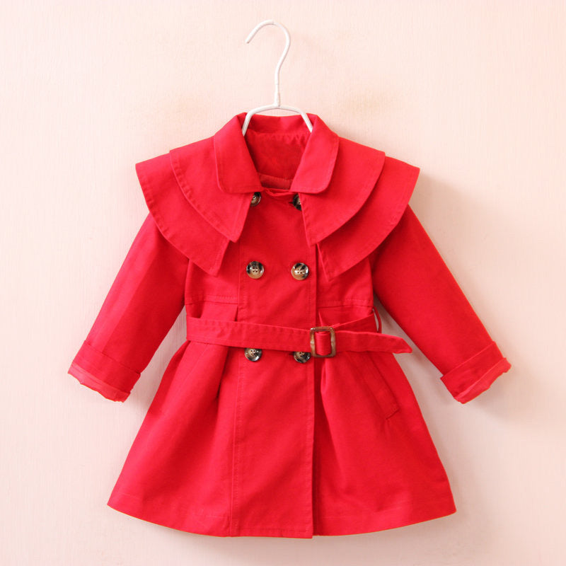 Girls' cotton trench coat