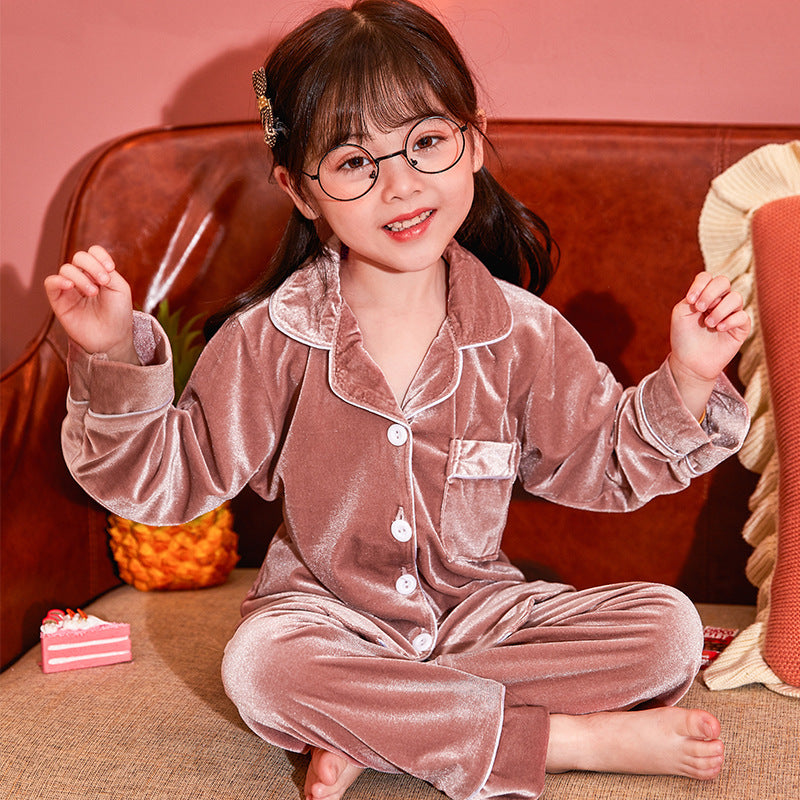 Mädchen Pyjama-Set aus Baumwolle – Einfarbig