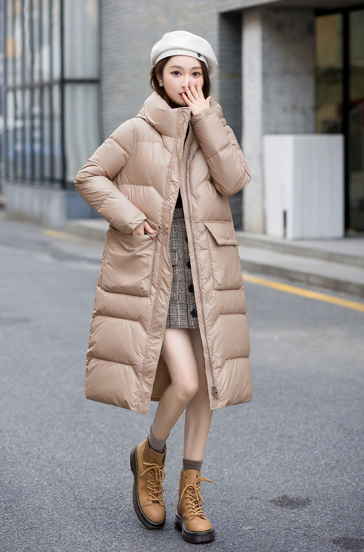 Frauen Winter Koreanischen Stil Mode Mittellangen Warmen