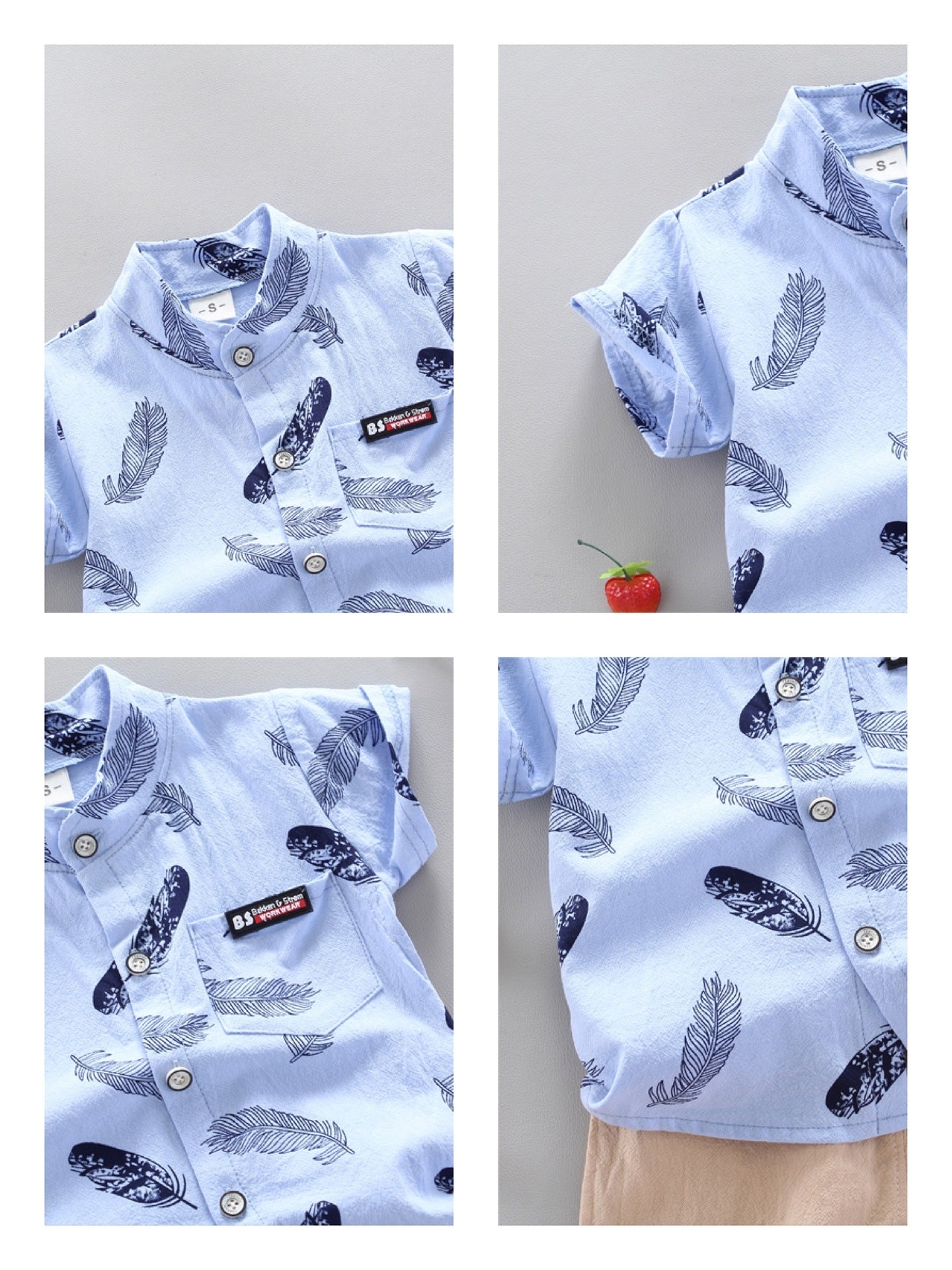 Kinder Baby Feder Cartoon Shirt Kurzarm Shorts Zweiteiliges Set