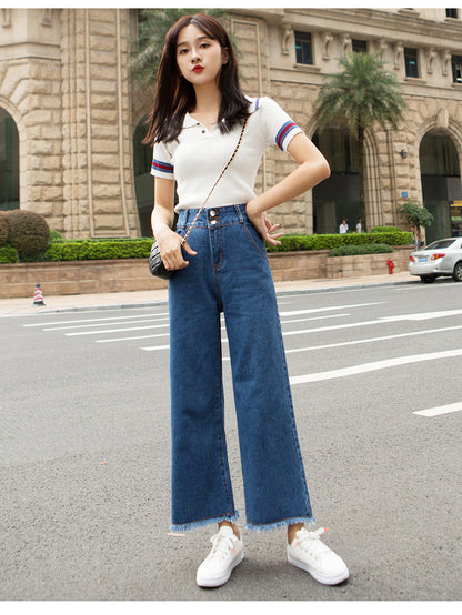 Damen High-Waisted Straight Jeans