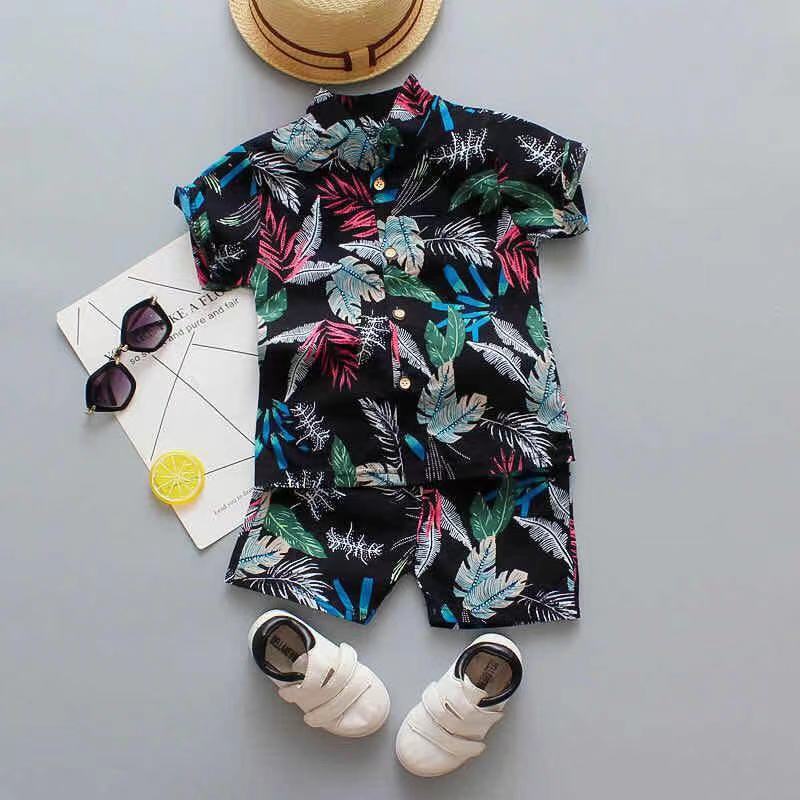 Kinder Sommer-Zweiteiler: Blumenhemd & Strandshorts im Urlaubsstil