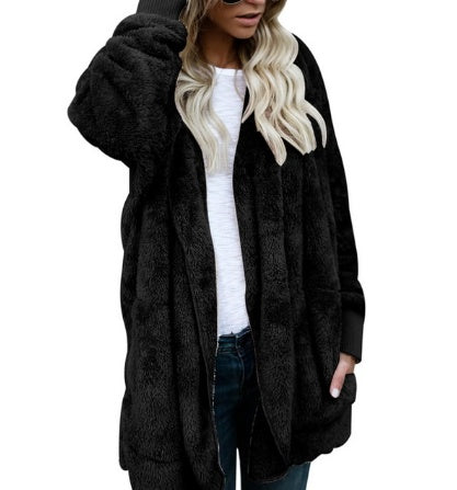 Manteau en peluche pour femme 