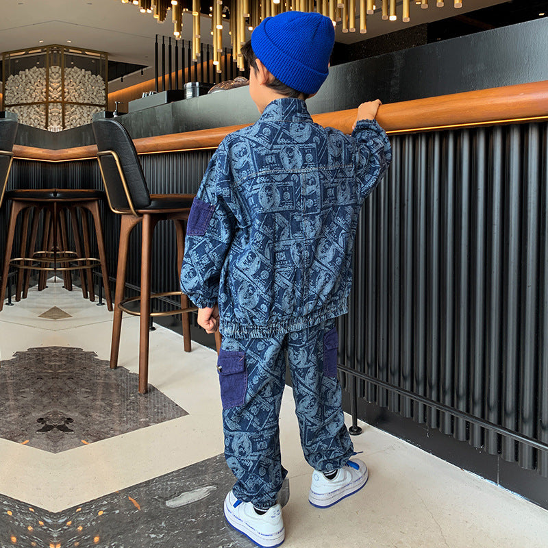 Schickes Jungen-Outfit Zweiteiliges Set für Frühling und Herbst