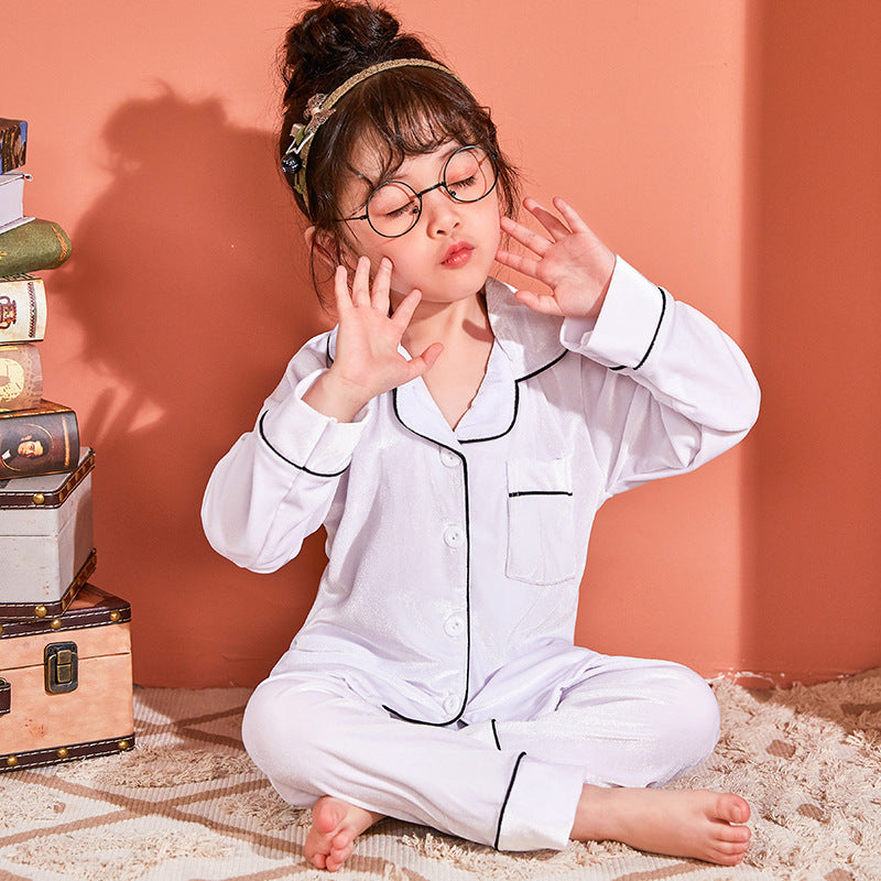 Mädchen Pyjama-Set aus Baumwolle – Einfarbig