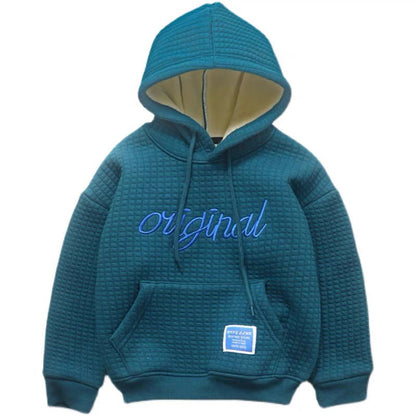 **Jungen Plus Fleece Hoodie mit Stickerei aus Ganzamt**