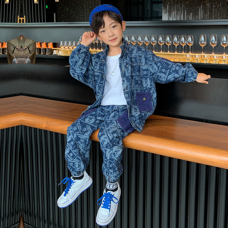Schickes Jungen-Outfit Zweiteiliges Set für Frühling und Herbst
