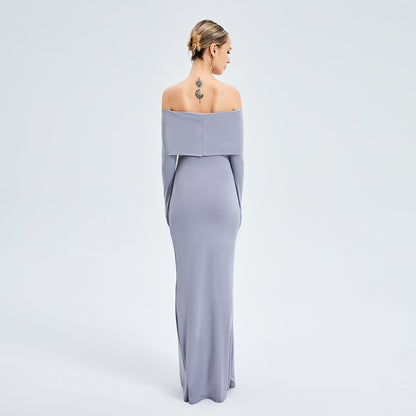 Elegantes Off-Shoulder Langarmkleid