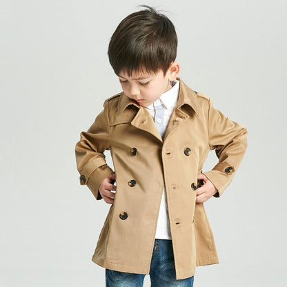 Kindermantel Frühling Jungen Trenchcoat Mittellang