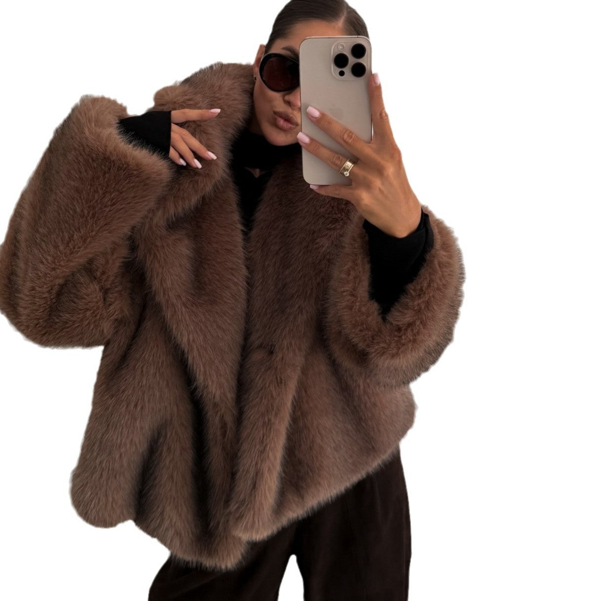 ** Manteau en peluche avec Fell für Damen**