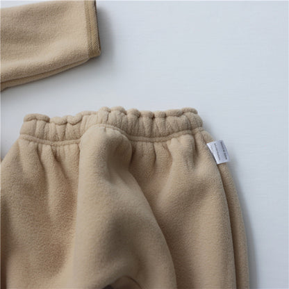Babykleidung mit Fellfutter, Babyanzug, Kapuzenjacke, Mantel, Lange Hosen, 2-teilig