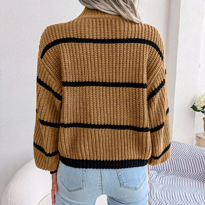 Pull en maille avec Rollkragen 