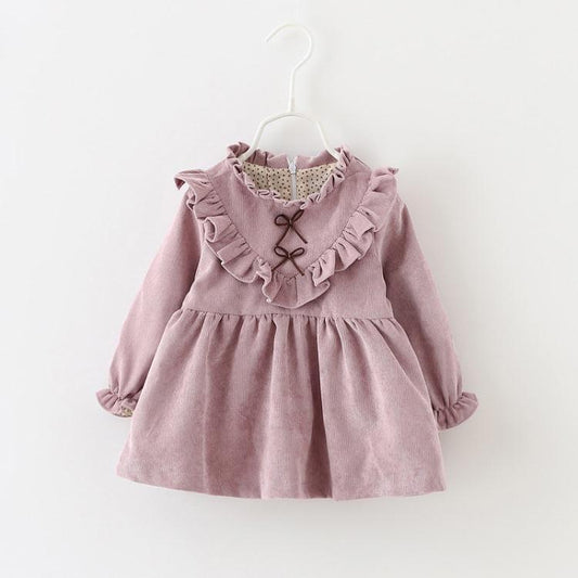 Cord-Kleid für Babys – mit Falten