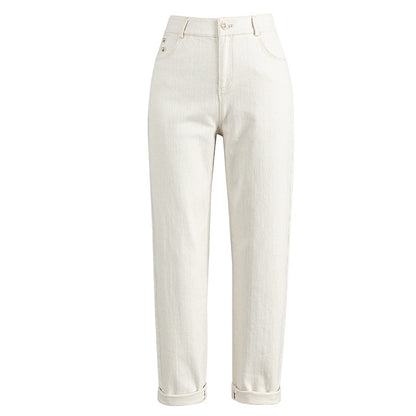 Damen High Waist Straight Cropped Pants