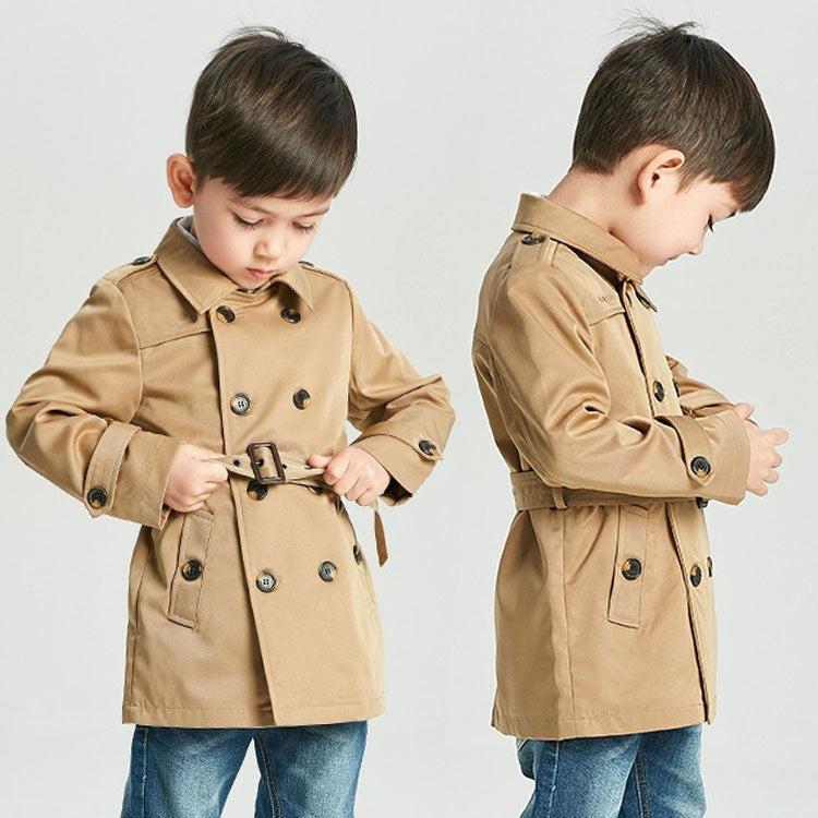 Kindermantel Frühling Jungen Trenchcoat Mittellang